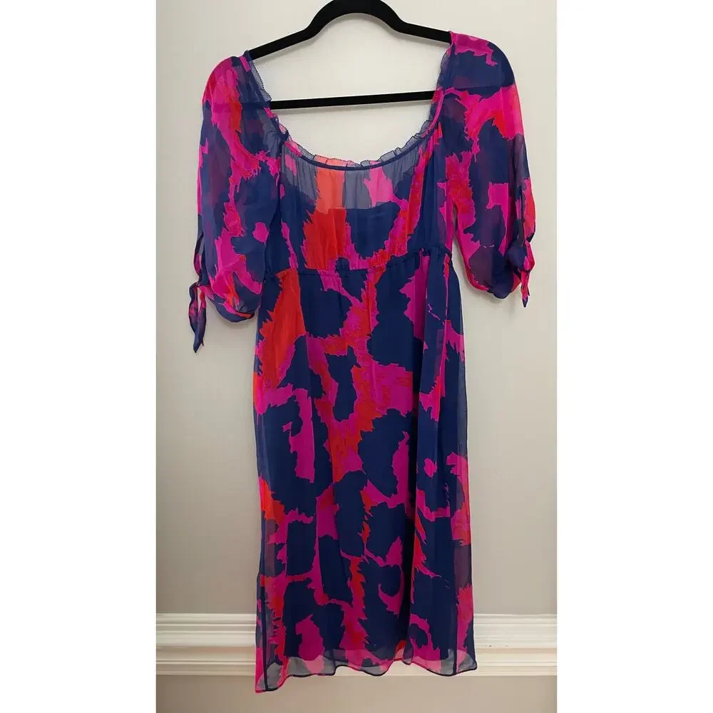 Diane von Furstenberg Maximailst Funky 100% Silk Leopard Animal Print Dress M - Picture 10 of 10